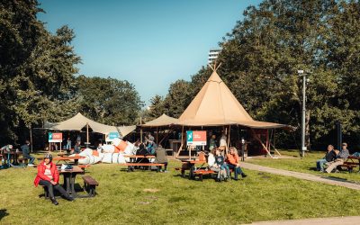 Zweedse Tipi Stratus en Nimbus tenten bij de Entree in Zoetermeer
